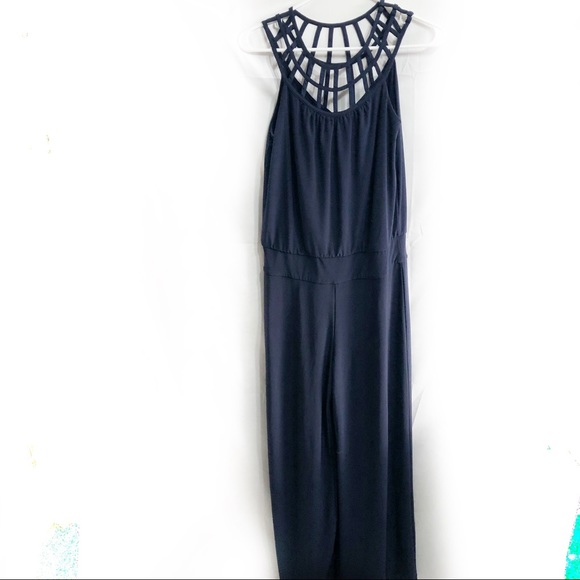 White House Black Market blue caged neck jumper - Picture 4 of 5